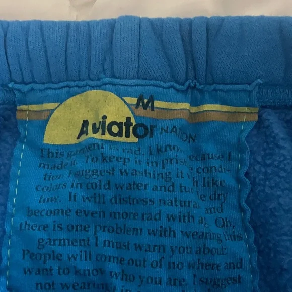 AVIATOR NATION 5 STRIPE SWEATPANTS IN OCEAN BLUE HIGH WAISTED SIZE MEDIUM - Picture 6 of 7